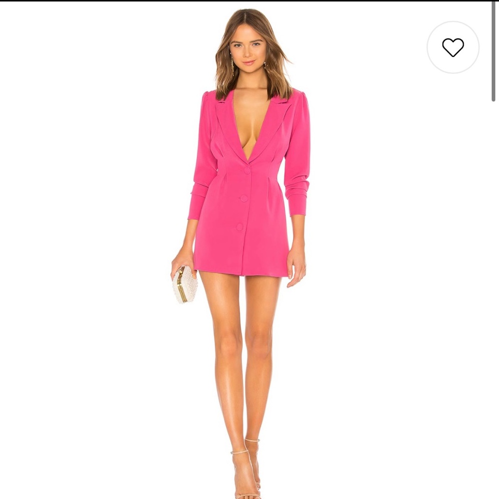 Lovers + Friends Pink Plunge Sheath Mini Dress